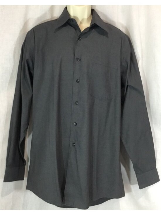 David Taylor Other - Quiet luxury Dress Shirt Men M 15 15.5 34 35 Gray Wrinkle Stain Free Oxford VTG